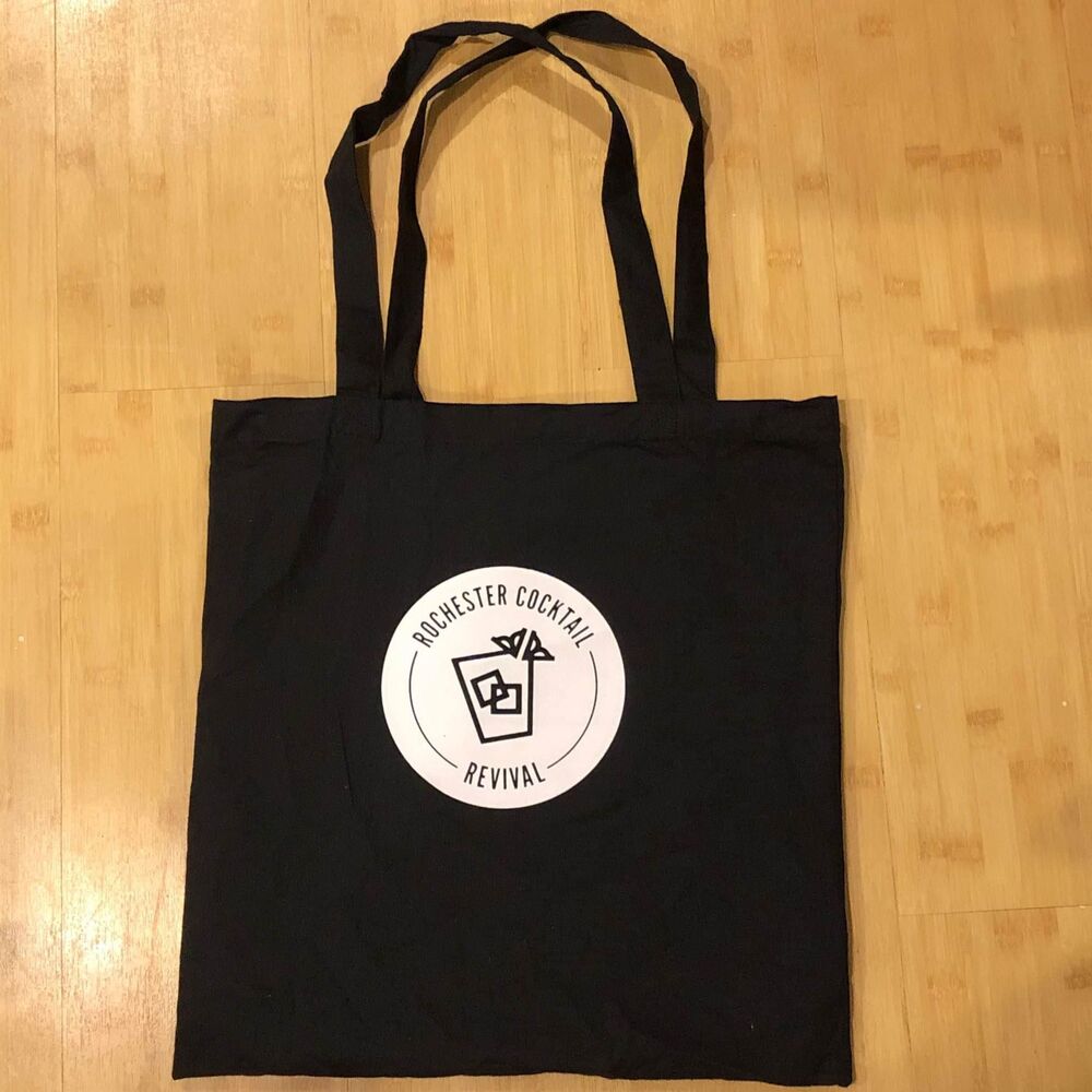 NEW! Rochester Cocktail Revival black canvas tote‎ bag